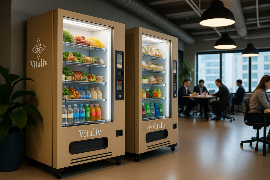 Healthy Vending Machines in a Modern Office
