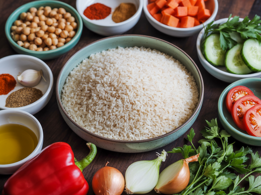 Fresh Ingredients for a Nutritious Legume Dish